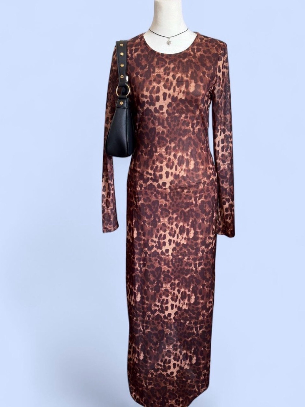 12th Tribe Leopard Mesh Maxi Dress